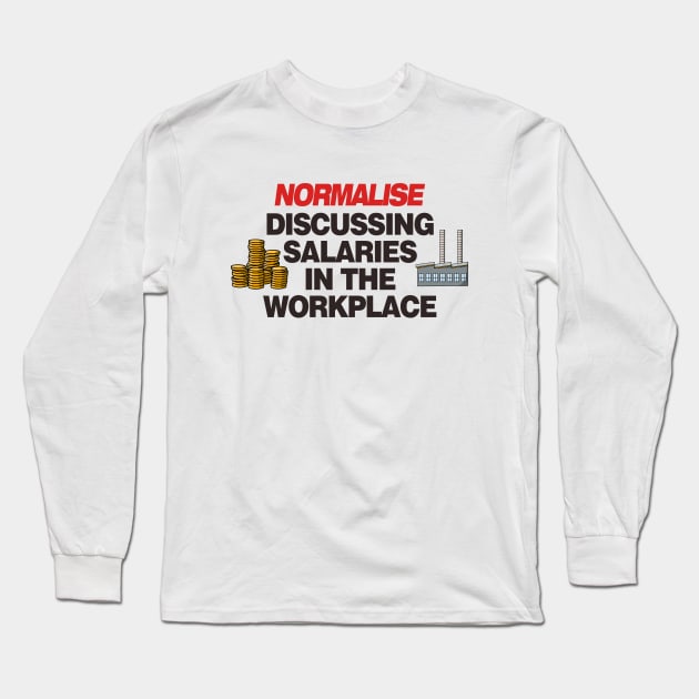 Normalise Discussing Salaries In The Work Place - Workers Rights Long Sleeve T-Shirt by Football from the Left